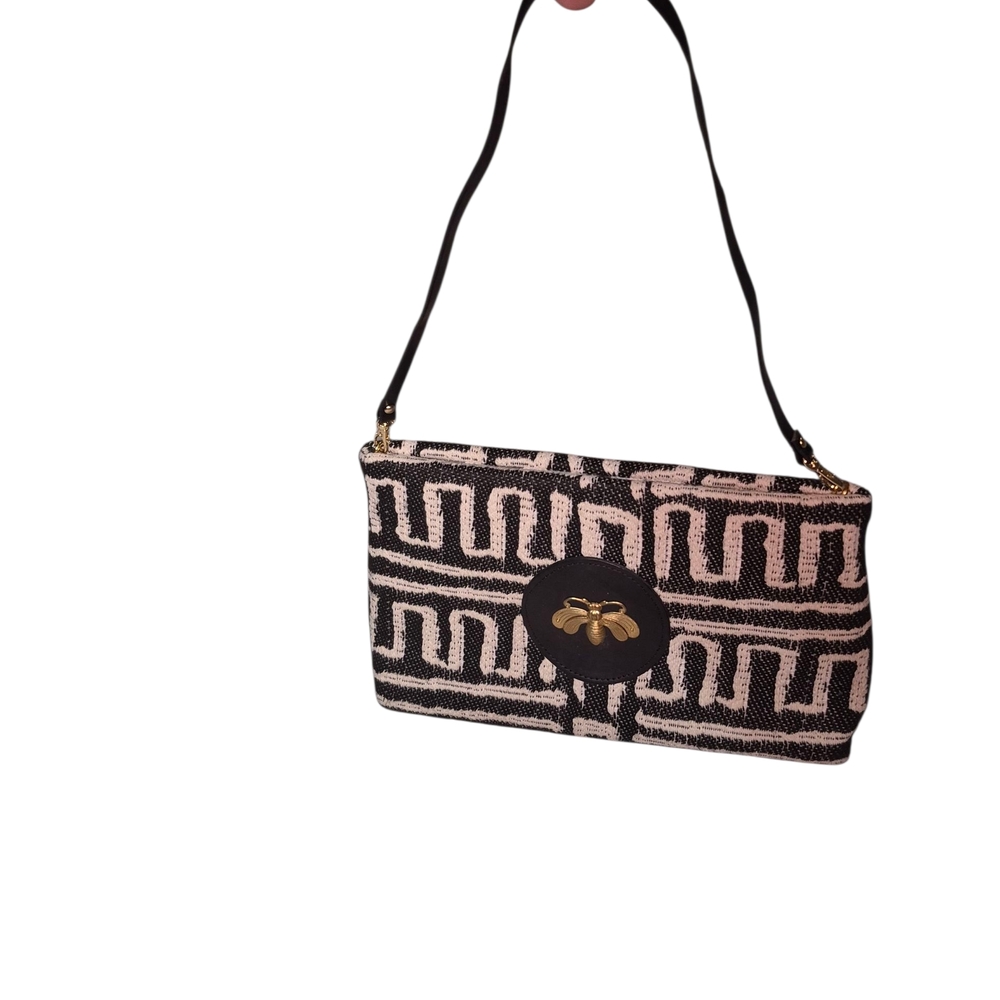 Elegant Black and White Designer Shoulder Bag
